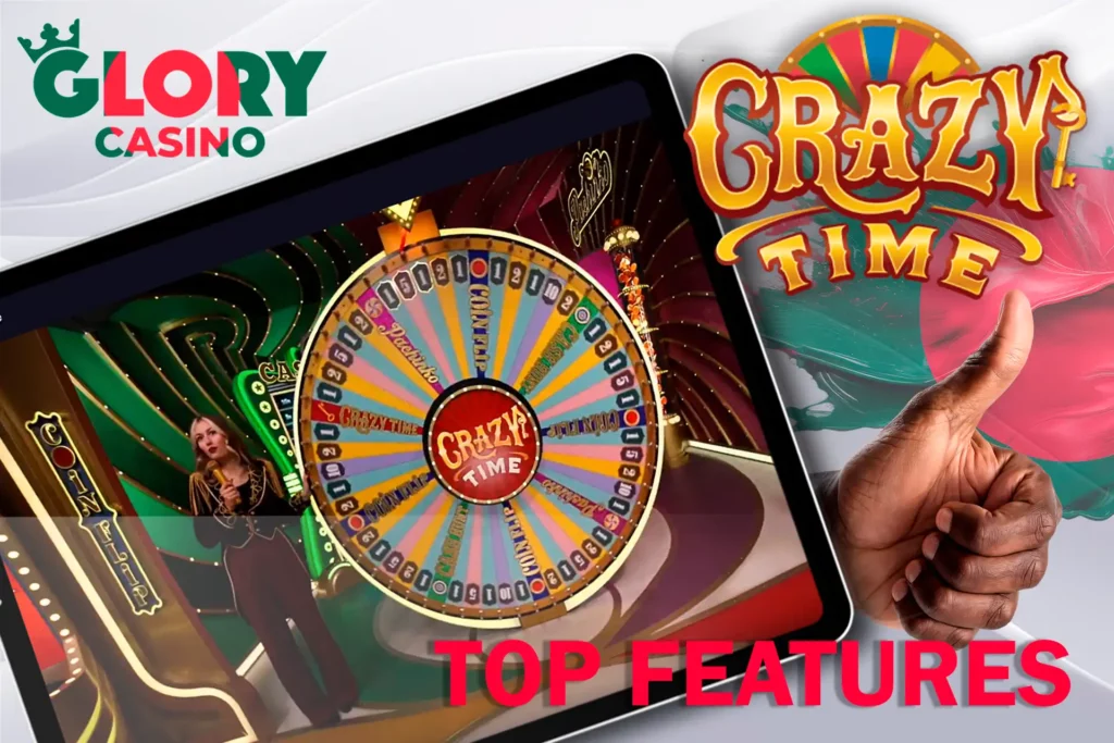 Check out the main advantages of the game Crazy Time