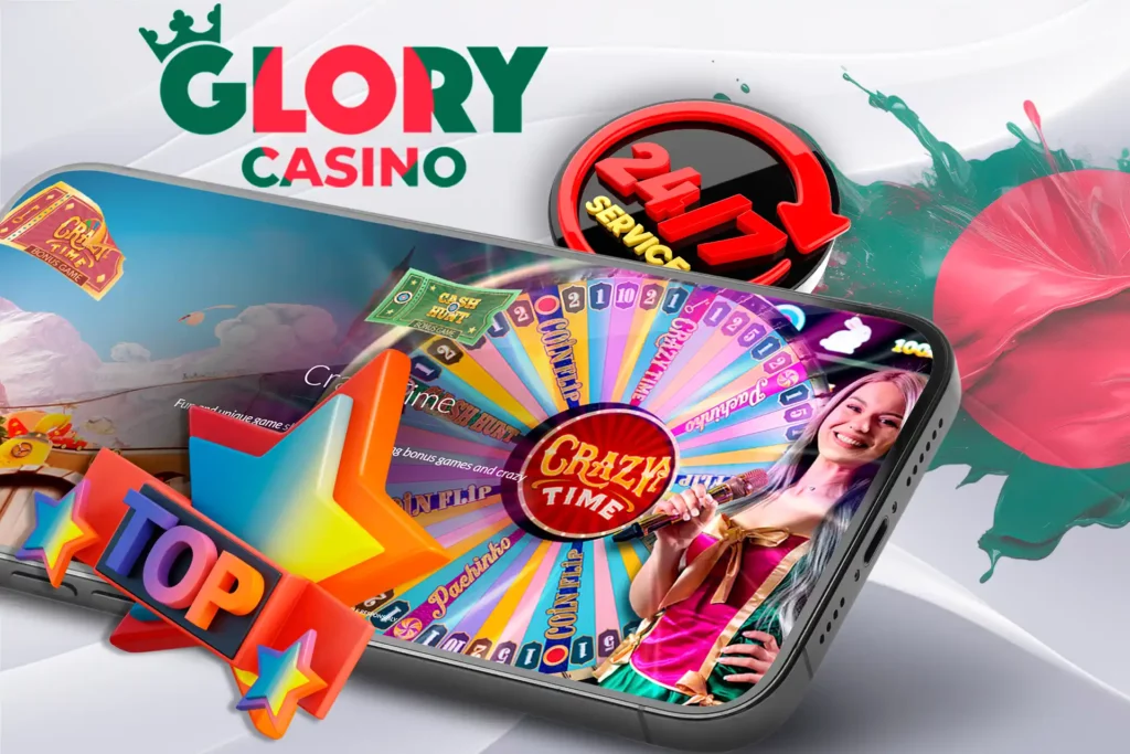 Enjoy all the benefits of the game Crazy Time playing at Glory Casino